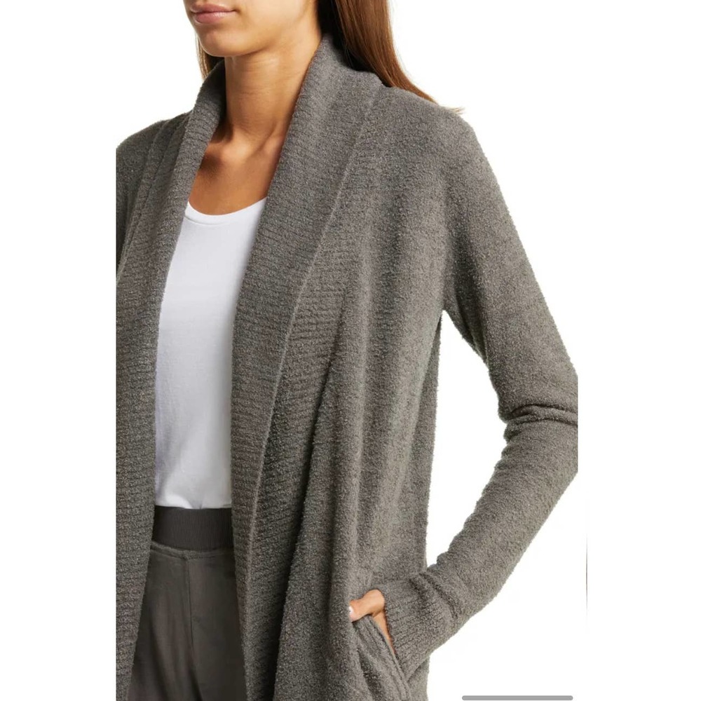 Barefoot dreams CozyChic Lite Circle Cardigan in Charcoal Black Women Size XS/S - Picture 3 of 14